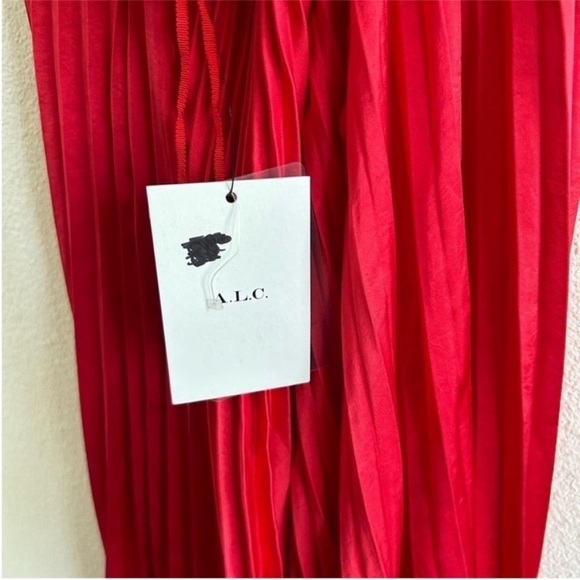 ALC Gemini Pleated Midi Dress Red NWT - Picture 10 of 11